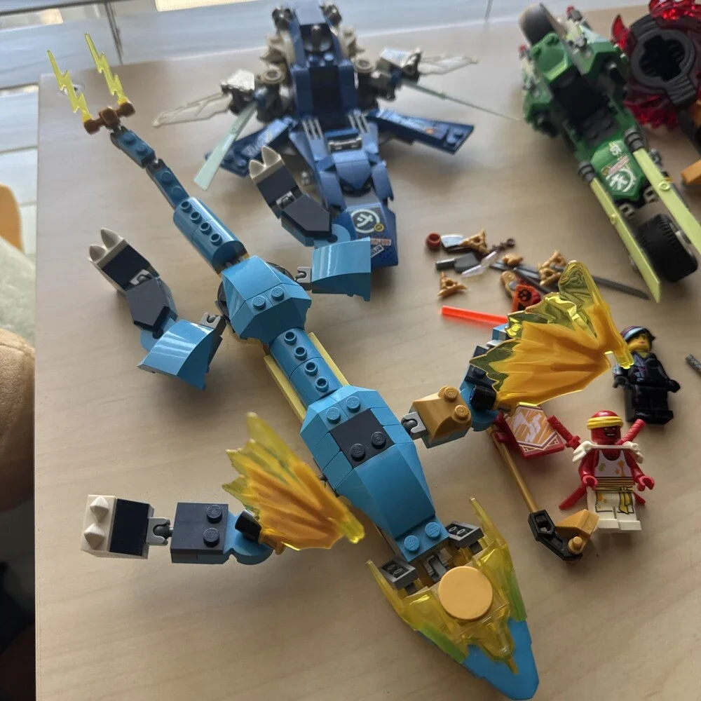 LEGO NINJAGO Lot Bundle – Vehicles, Spinners, Minifigures & Weapons – Mixed Lot